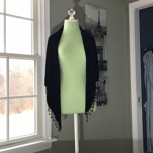 Black velvet beaded Shaw